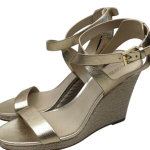 Michael Kors Kaylee Gold Wedge Sandals